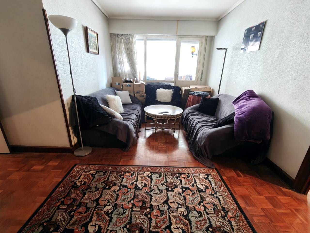 Living room of Flat for sale in Bilbao   with Heating, Parquet flooring and Terrace