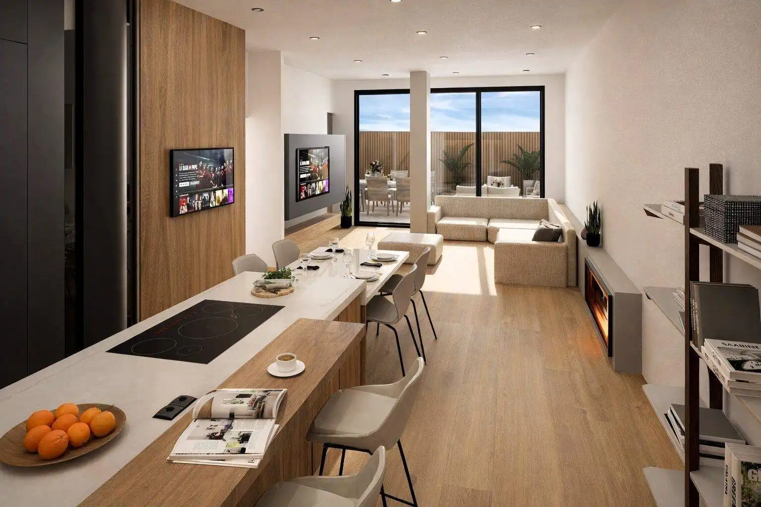 Sala de estar de Piso en venta en Vilanova i la Geltrú con Aire acondicionado, Calefacción y Parquet