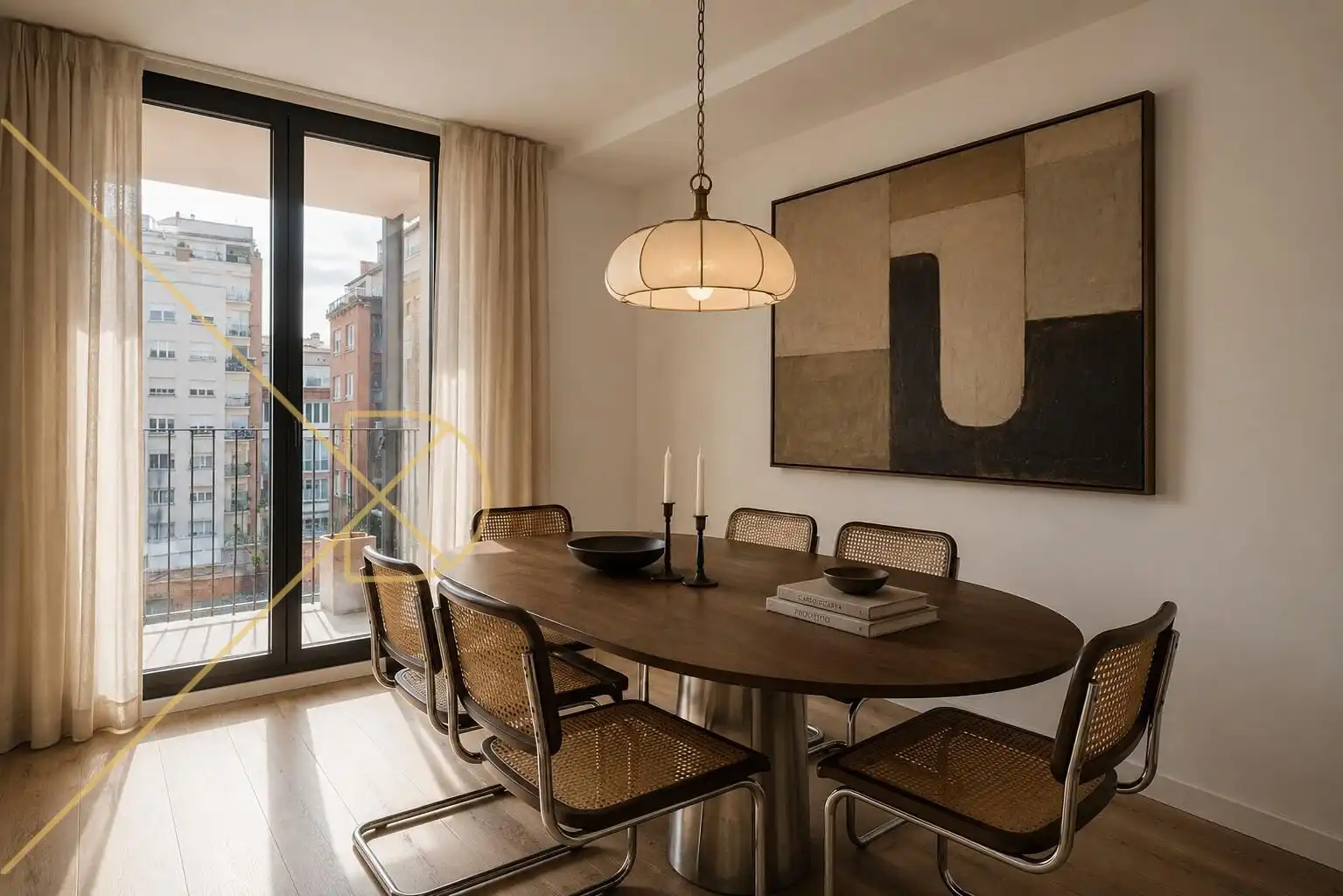 Esszimmer von Dachboden zum Verkauf in Barcelona mit Klimaanlage, Heizung und Parkett
