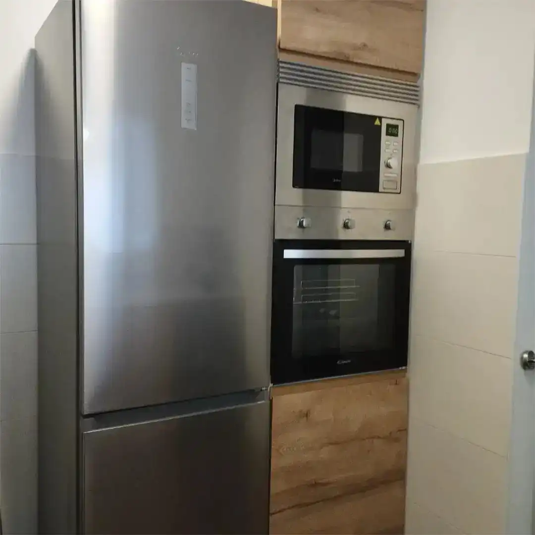 Küche von Wohnung zur Miete in Burela mit Parkett, Möbliert und Ofen