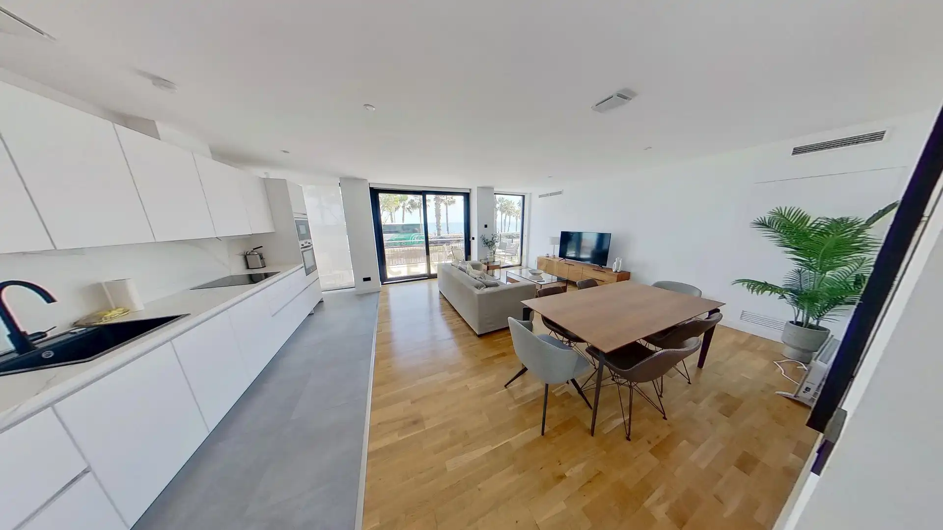 Sala de estar de Apartamento de alquiler en Málaga con Aire acondicionado, Lavadora y Microondas