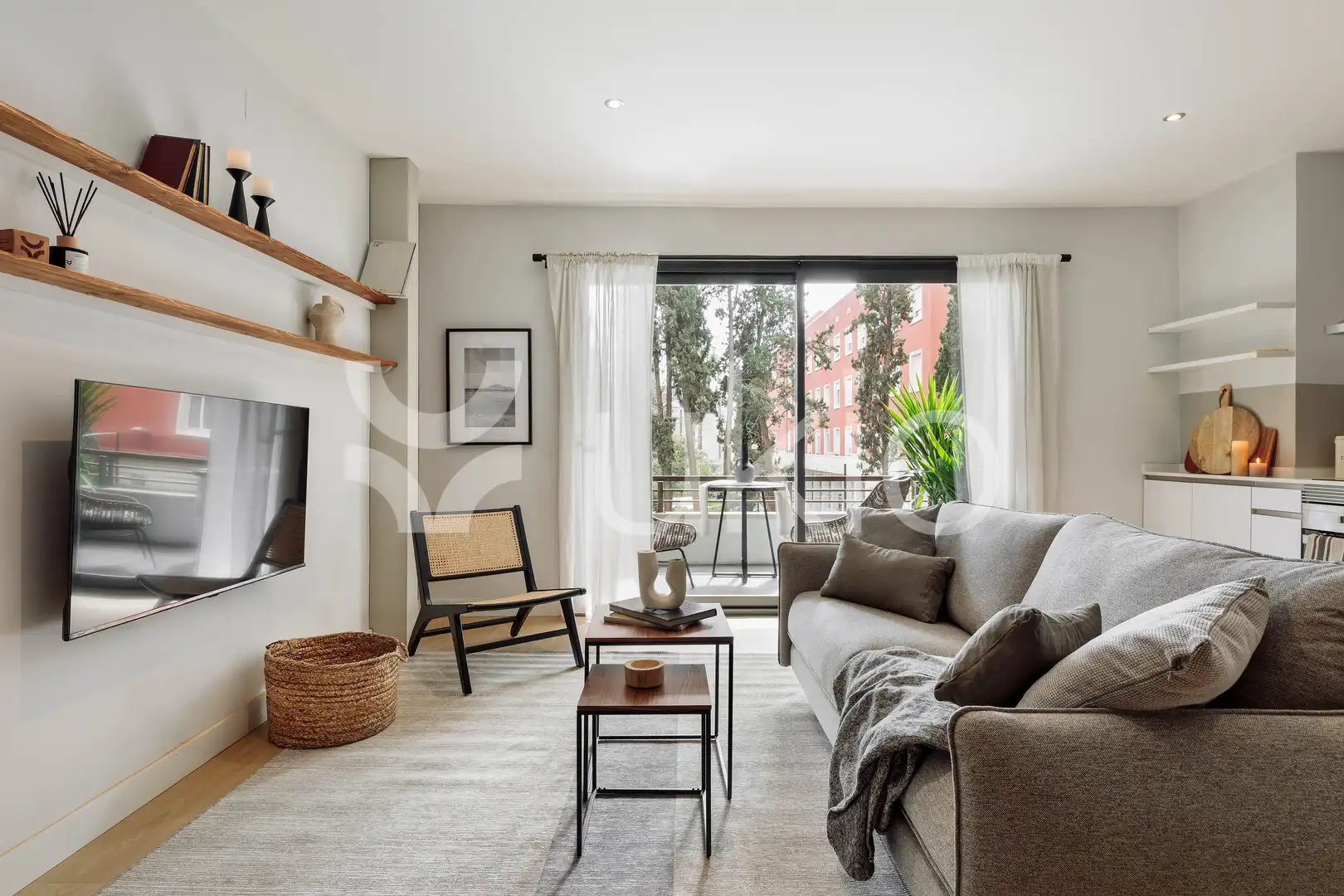 Wohnzimmer von Wohnungen zur Miete in Barcelona mit Heizung, Terrasse und Möbliert