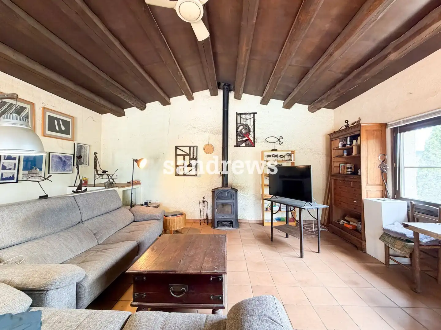 Sala de estar de Finca rústica en venta en Rabós con Aire acondicionado, Calefacción y Piscina