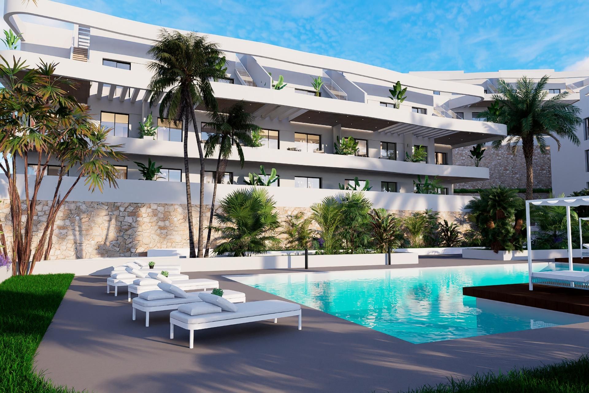 Piscina de Planta baixa en venda en Finestrat amb Jardí privat, Terrassa i Piscina comunitària