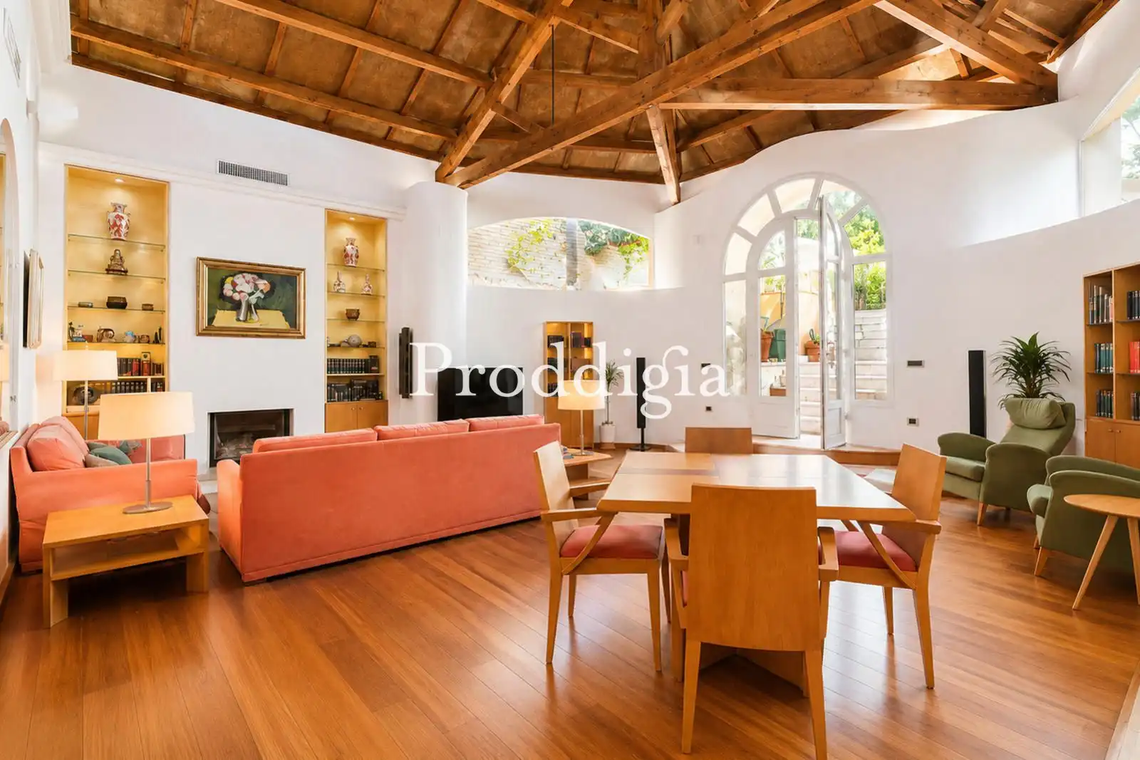 Wohnzimmer von Wohnung zum Verkauf in Barcelona mit Klimaanlage, Heizung und Privatgarten