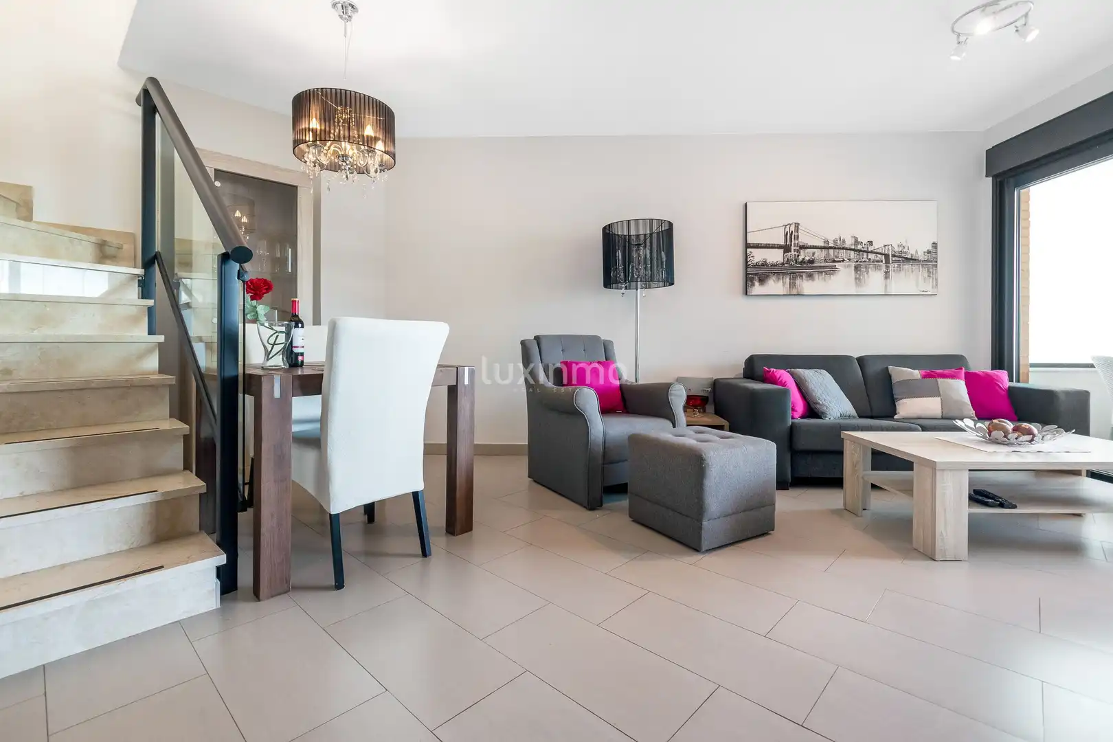 Sala de estar de Ático en venta en L'Alfàs del Pi con Aire acondicionado, Calefacción y Jardín privado