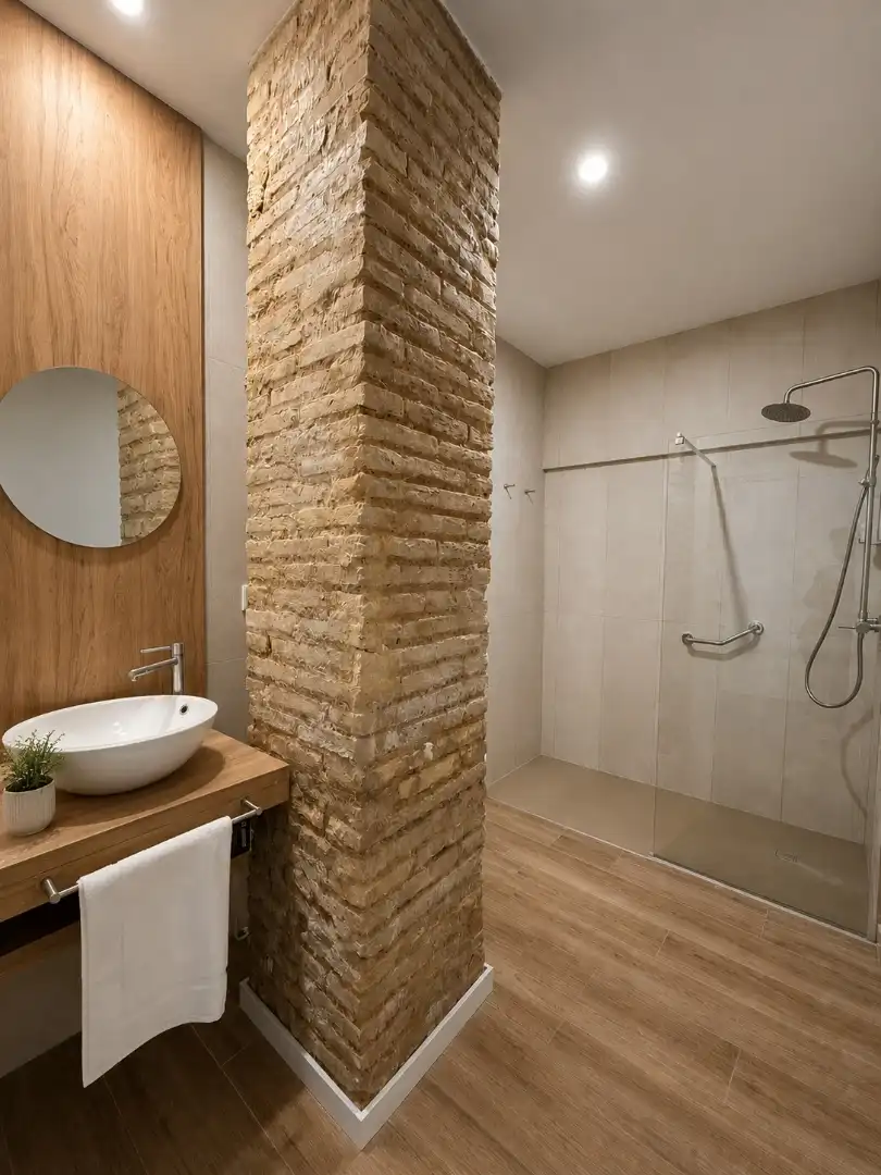 Baño de Estudio de alquiler en Valencia con Aire acondicionado, Parquet y Amueblado
