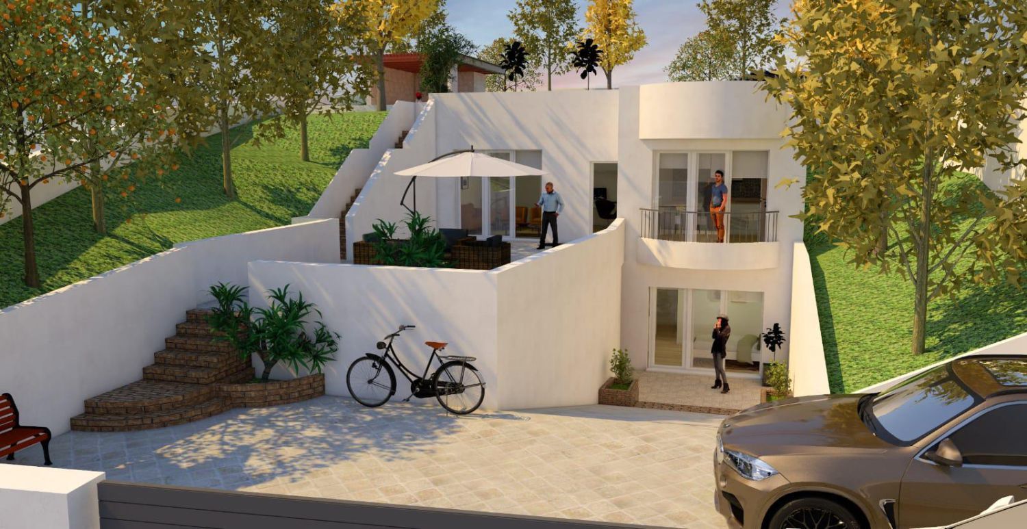 Vista exterior de Casa o xalet en venda en Estepona amb Calefacció, Jardí privat i Terrassa