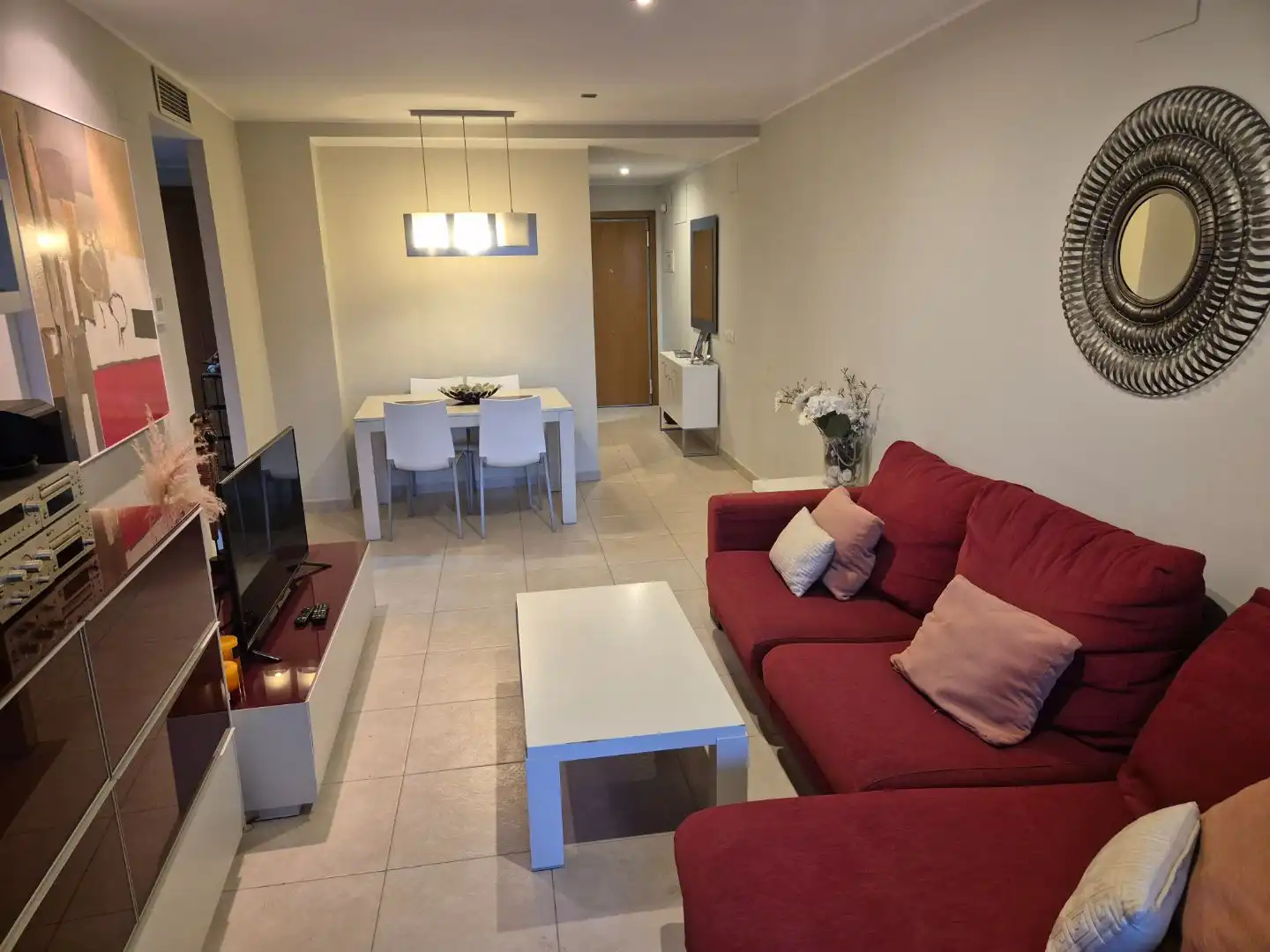 Wohnzimmer von Wohnung zur Miete in Dénia mit Klimaanlage, Heizung und Privatgarten
