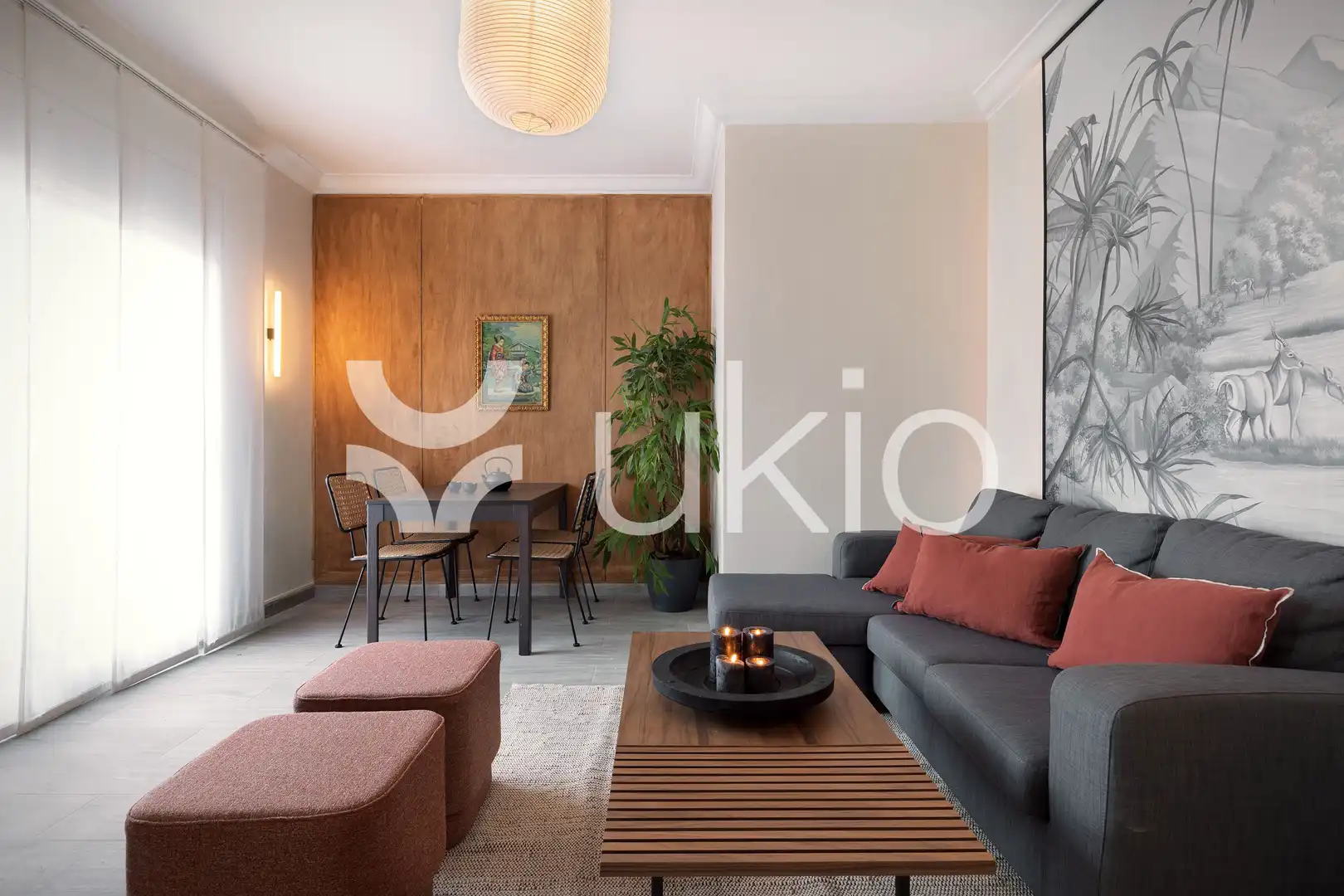 Wohnzimmer von Wohnungen zur Miete in Barcelona mit Klimaanlage, Terrasse und Möbliert