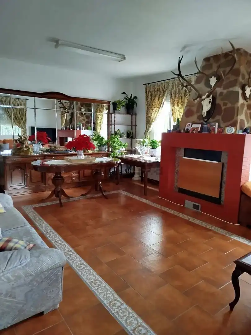Sala d'estar de Casa o xalet en venda en Villar del Pozo amb Aire condicionat, Jardí privat i Piscina