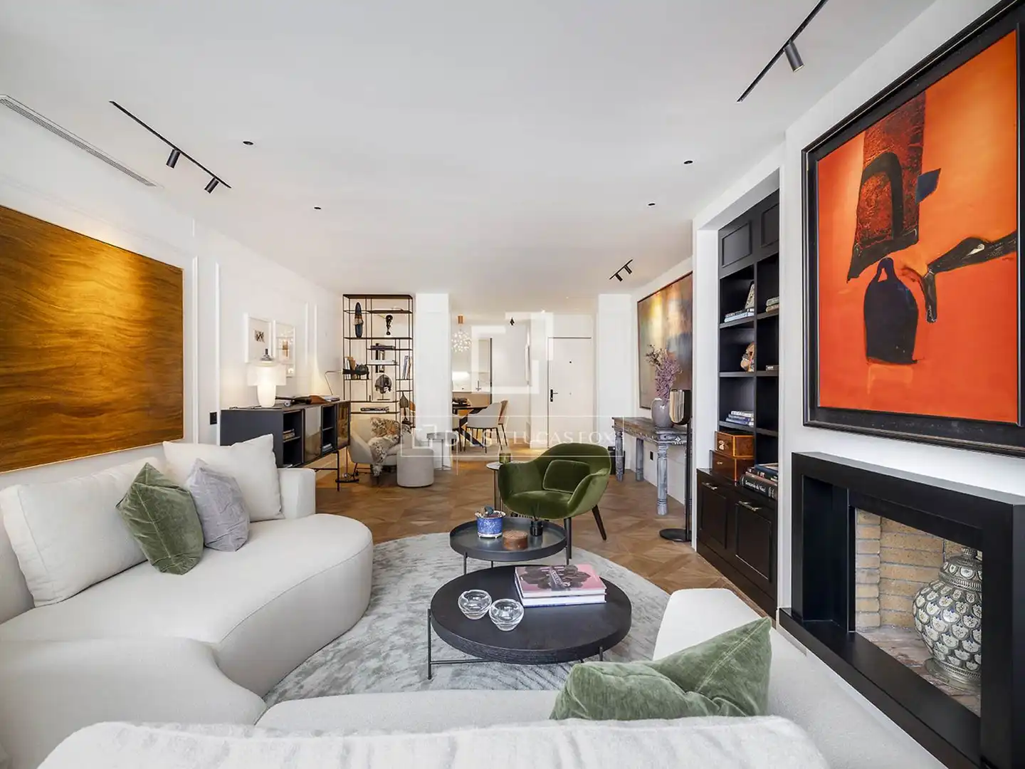 Living room of Flat for sale in Barcelona  with Air Conditioner, Heating and Parquet flooring