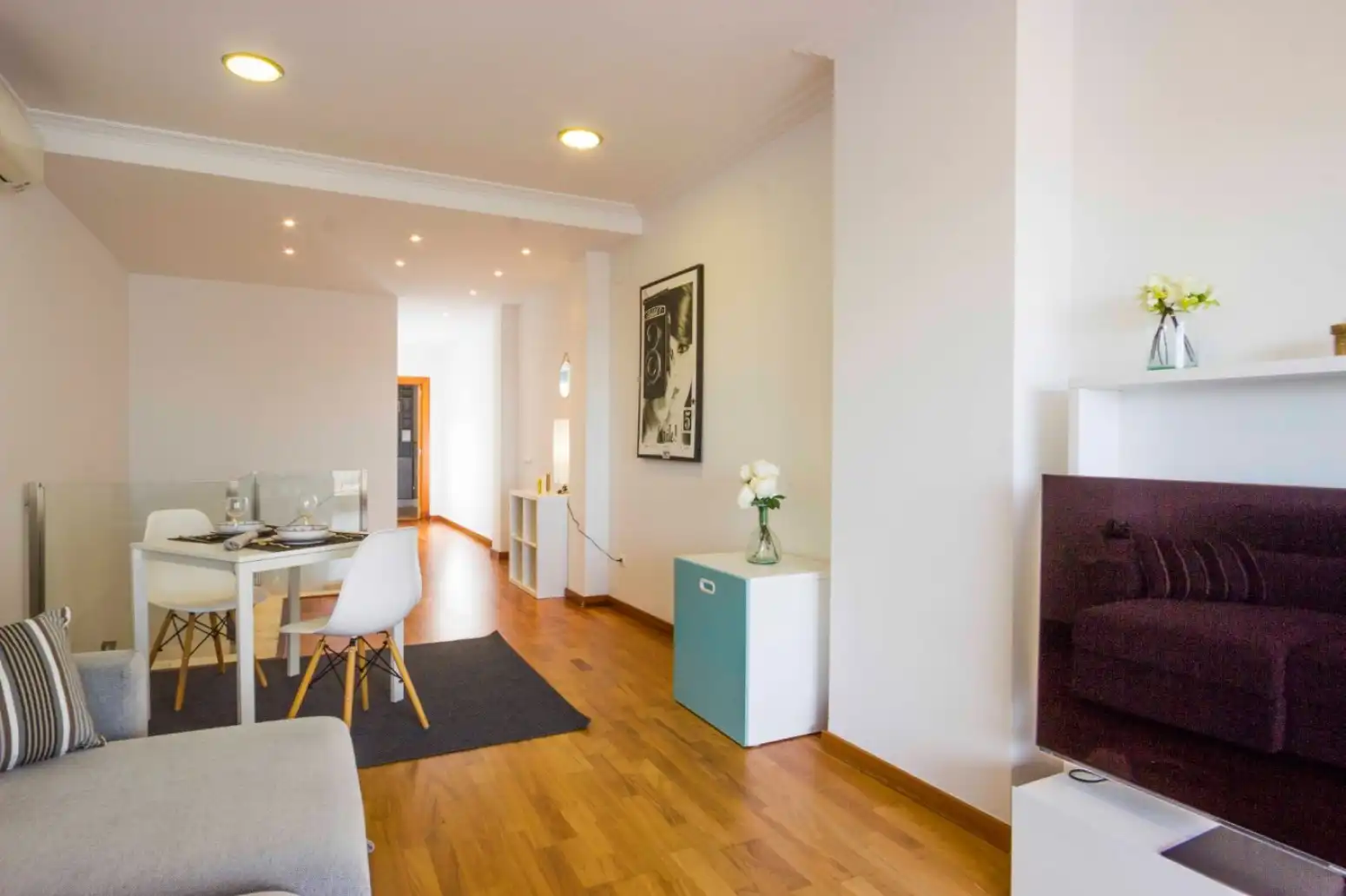 Wohnzimmer von Dachboden zum Verkauf in Rafelbuñol / Rafelbunyol mit Klimaanlage, Heizung und Parkett