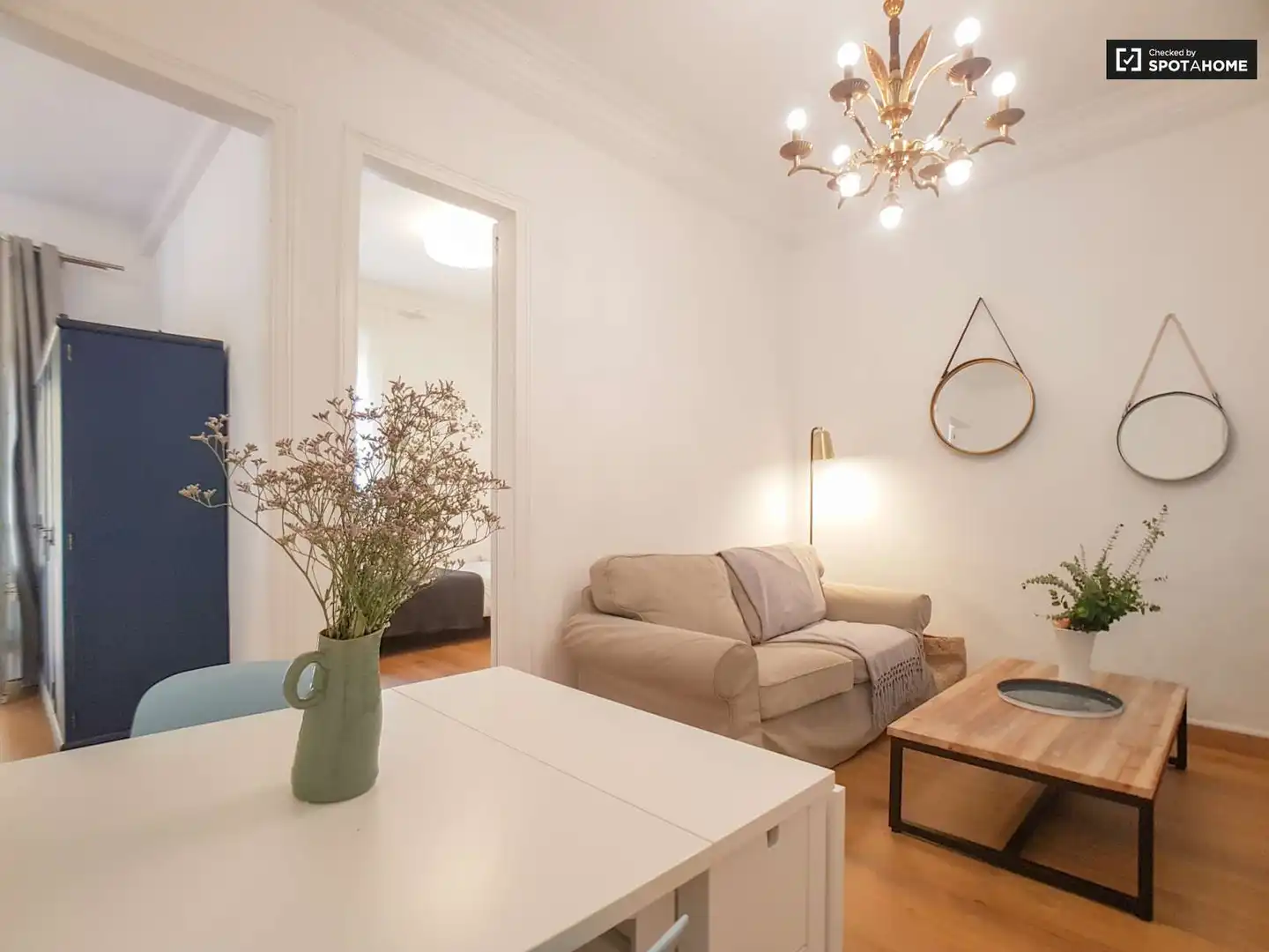 Sala de estar de Apartamento para compartir en Barcelona con Aire acondicionado, Calefacción y Terraza