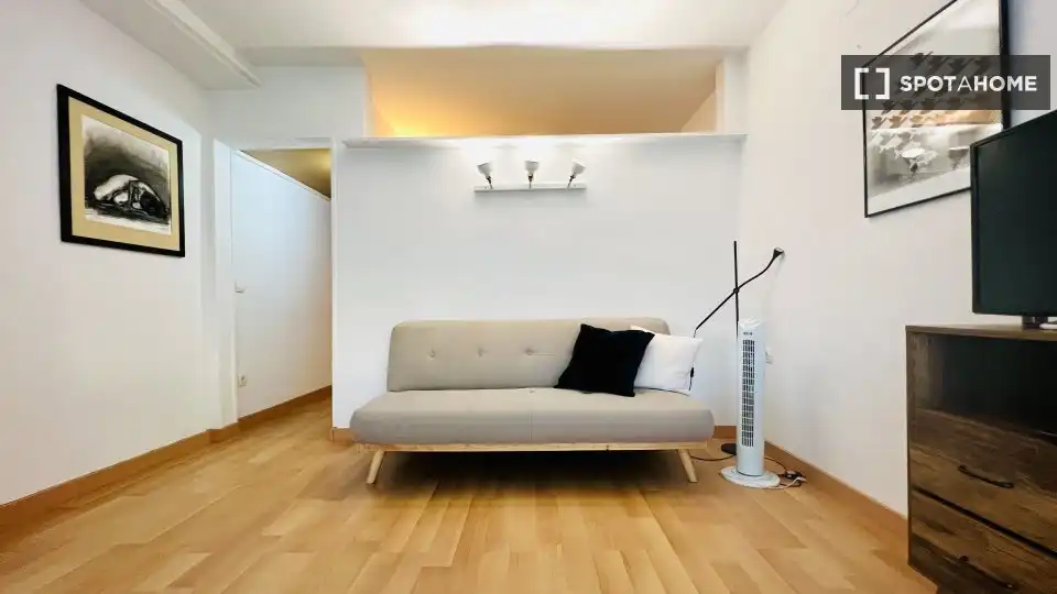 Sala de estar de Piso de alquiler en Barcelona con Aire acondicionado, Calefacción y Amueblado