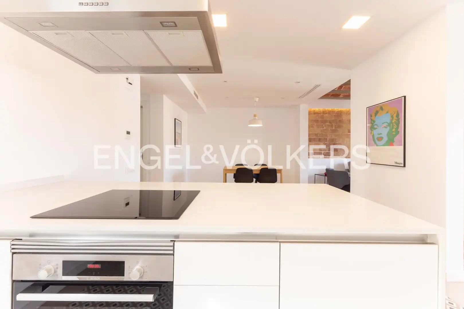 Küche von Dachboden zum Verkauf in Barcelona mit Klimaanlage, Heizung und Parkett