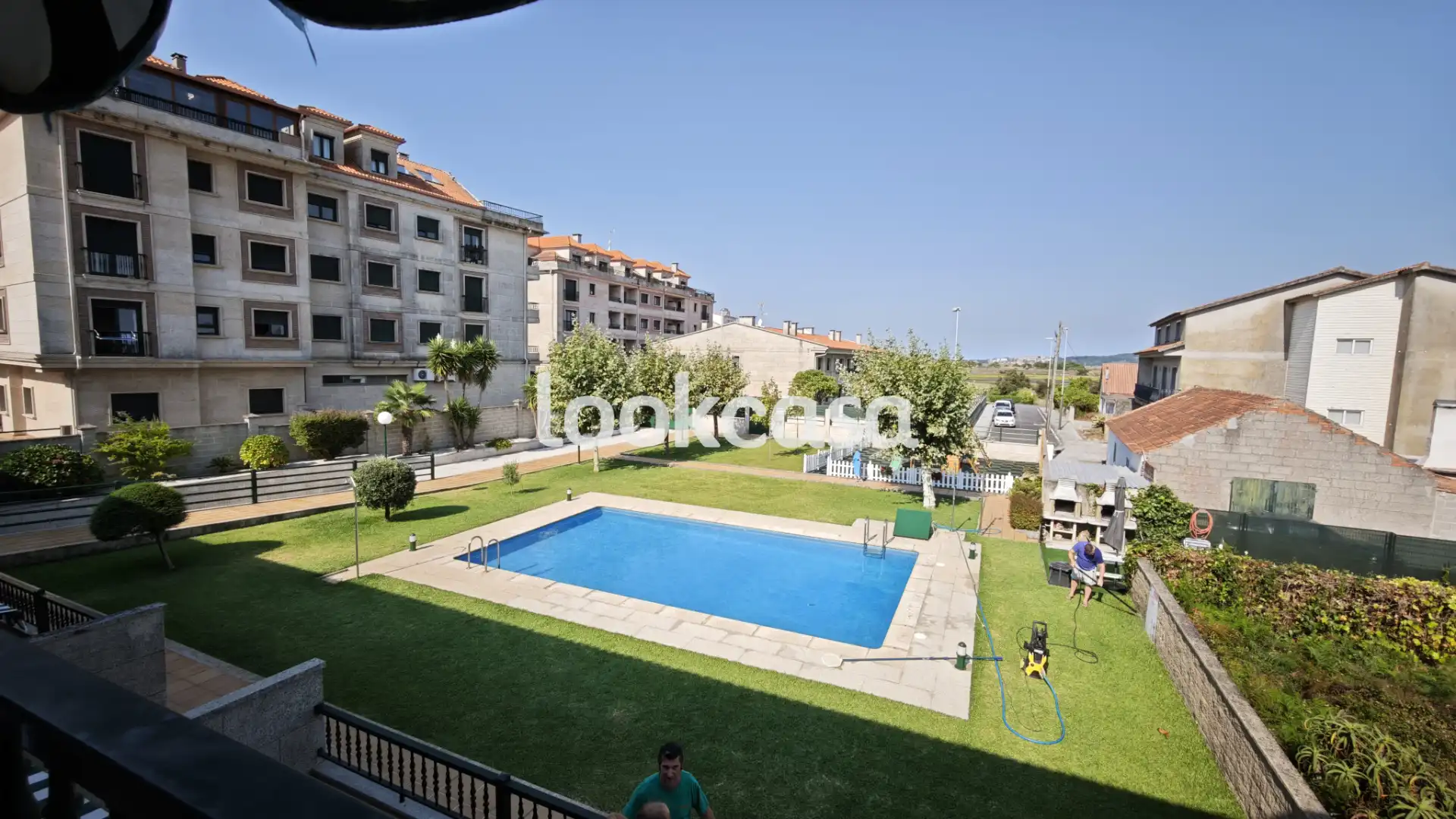 Swimming pool of Flat for sale in Sanxenxo  with Heating, Private garden and Parquet flooring
