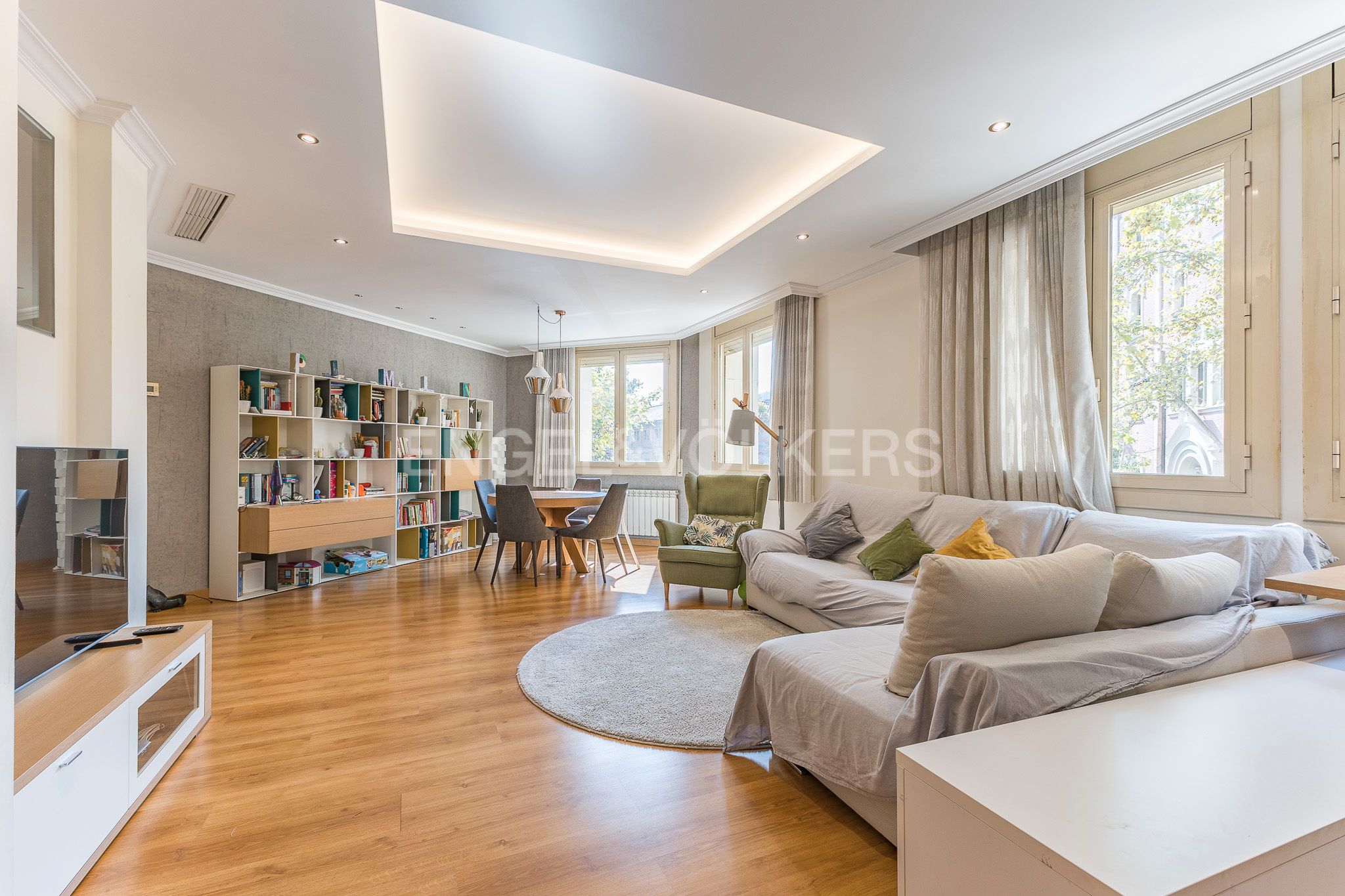 Living room of Apartment to rent in  Barcelona Capital  with Air Conditioner, Heating and Parquet flooring