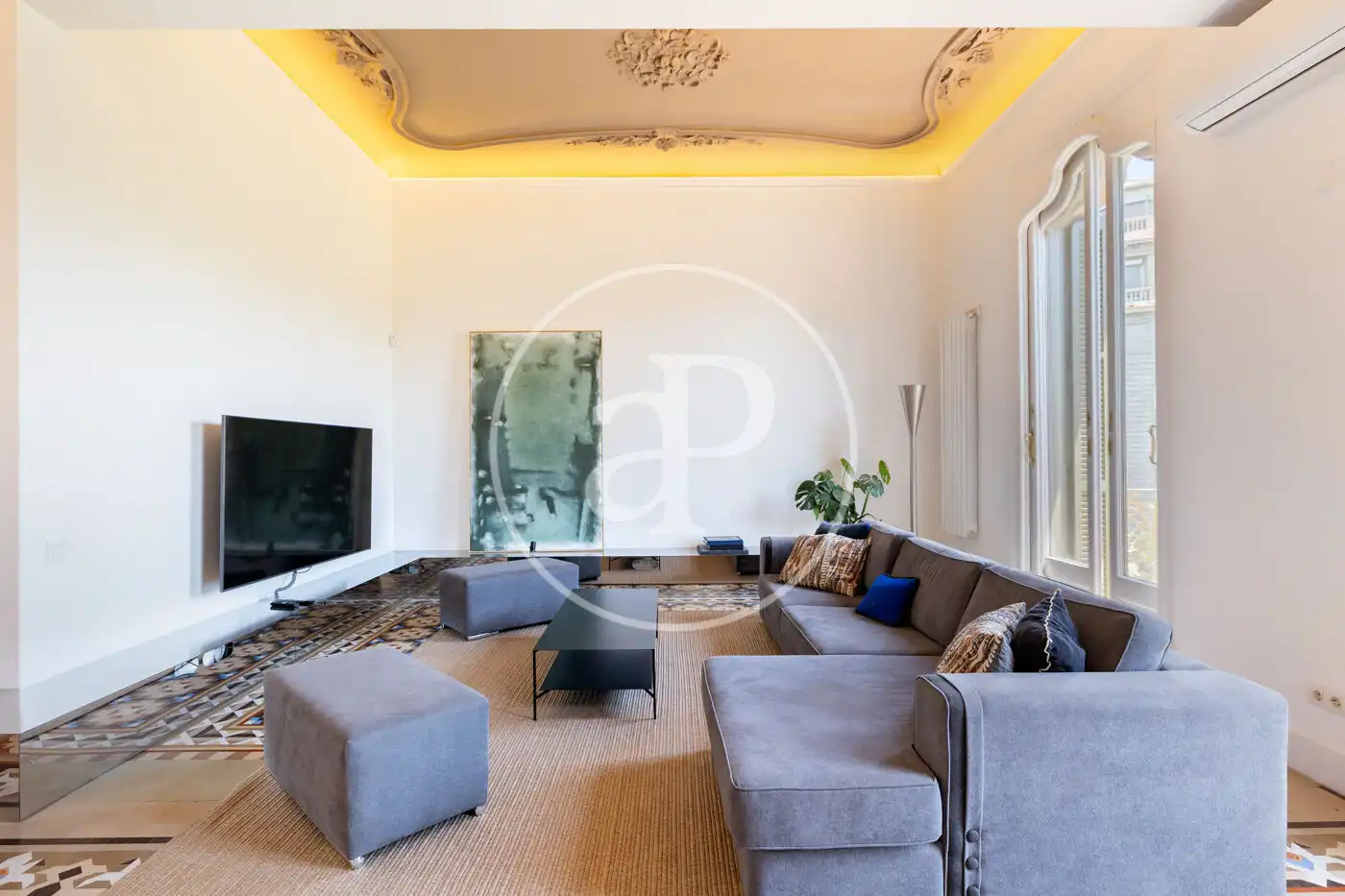 Wohnzimmer von Wohnung zur Miete in Barcelona mit Klimaanlage, Heizung und Möbliert