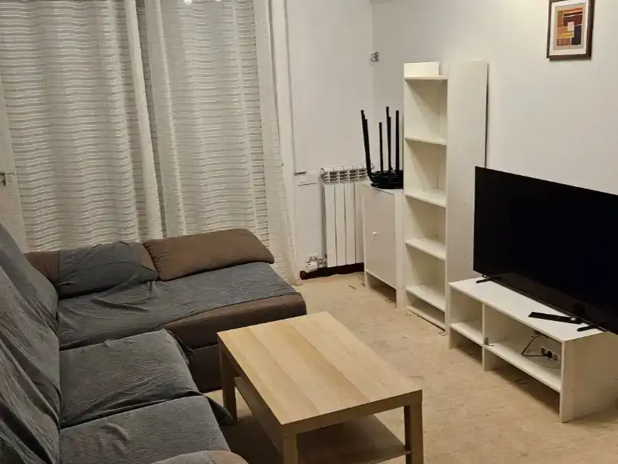 Sala d'estar de Apartament de lloguer en Barcelona amb Jardí privat, Parquet i Moblat