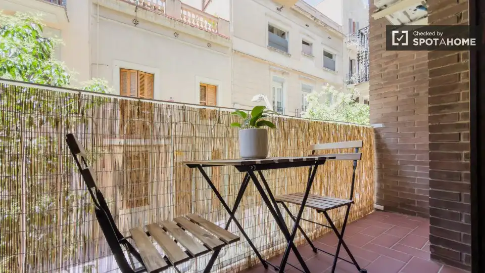 Terraza de Piso de alquiler en Barcelona con Aire acondicionado, Calefacción y Amueblado