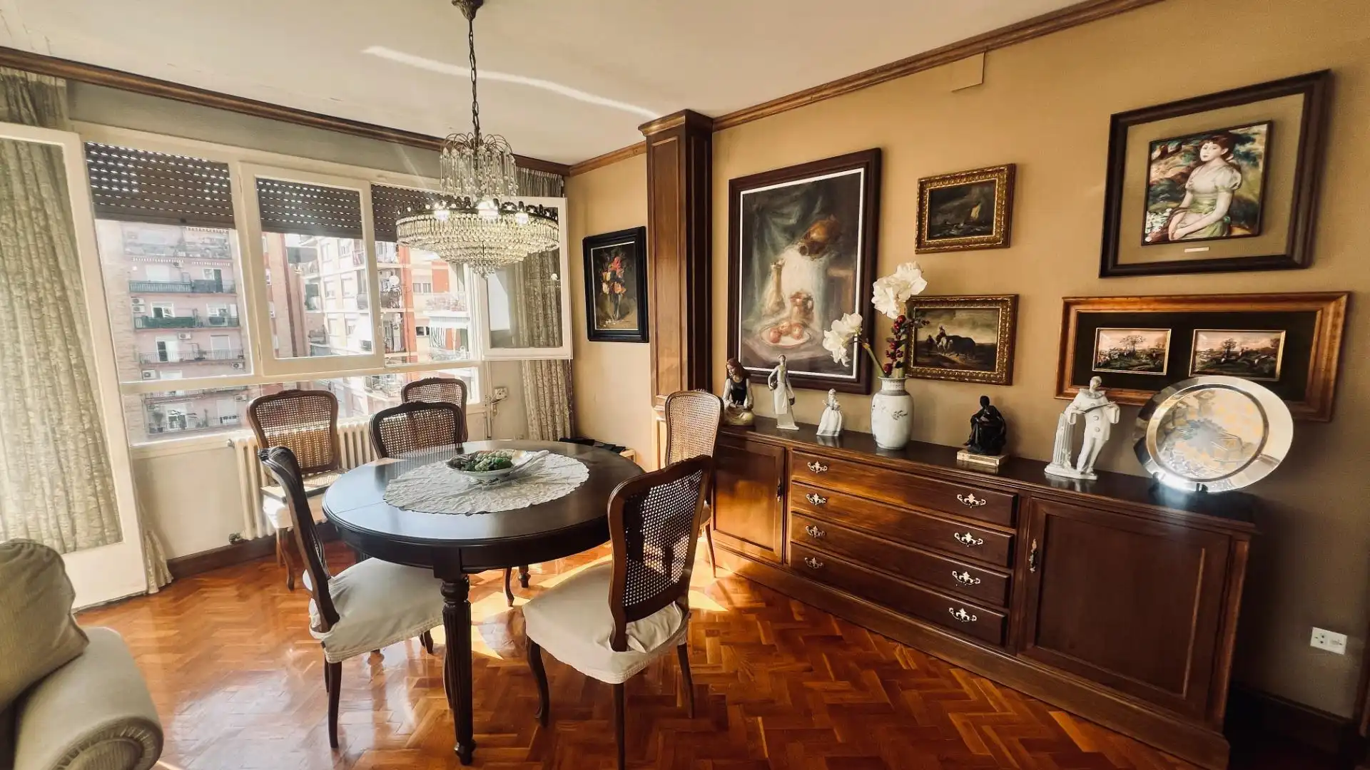 Esszimmer von Wohnung zum Verkauf in Castellón de la Plana / Castelló de la Plana mit Parkett und Balkon