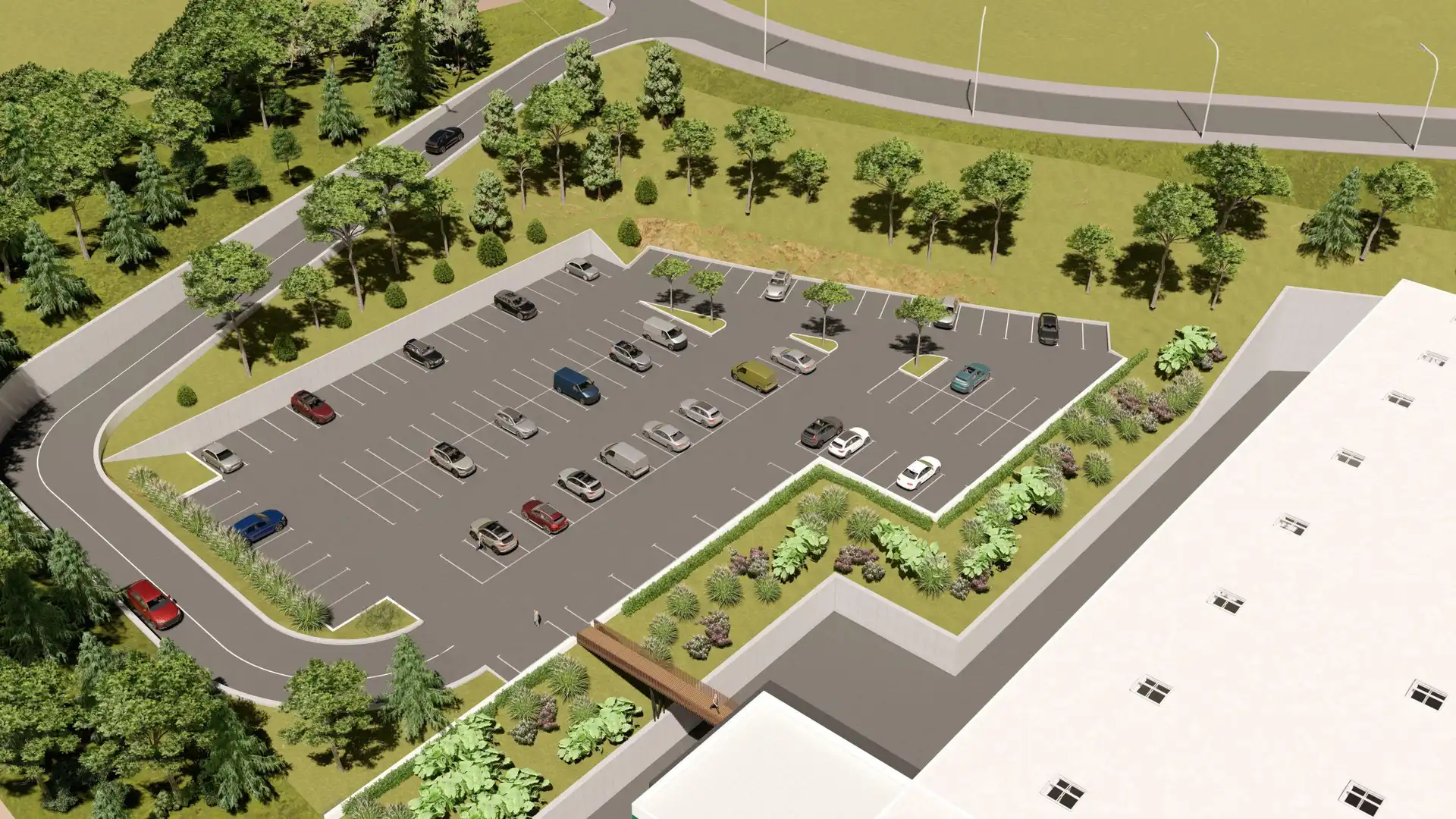 Parkplatz von Fabrikhallen zur Miete in Masquefa