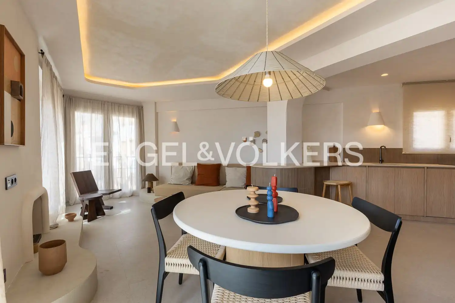 Sala de estar de Piso de alquiler en Jávea / Xàbia con Aire acondicionado, Calefacción y Amueblado