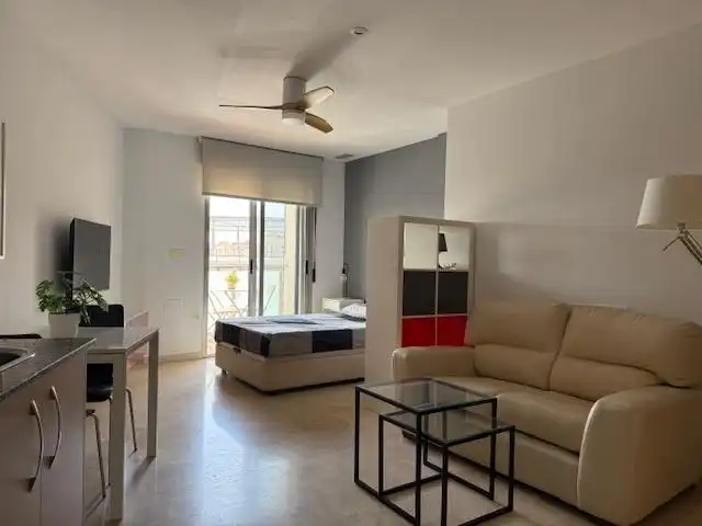 Sala de estar de Estudio de alquiler en Murcia con Aire acondicionado, Calefacción y Terraza