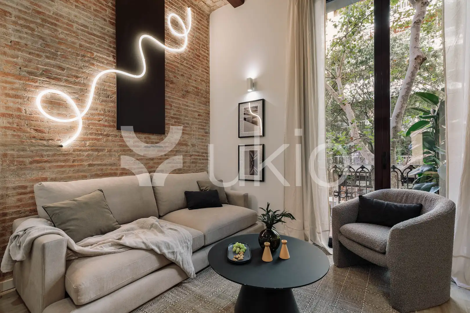 Sala d'estar de Apartament de lloguer en Barcelona amb Aire condicionat, Calefacció i Moblat