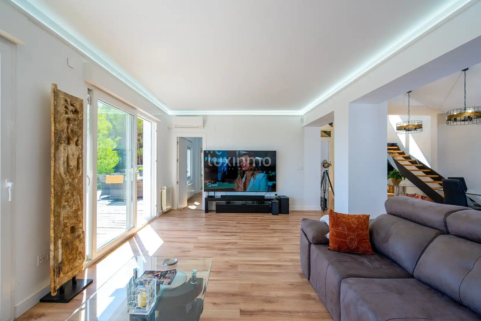 Wohnzimmer von Haus oder Chalet zum Verkauf in Calpe / Calp mit Klimaanlage, Heizung und Terrasse