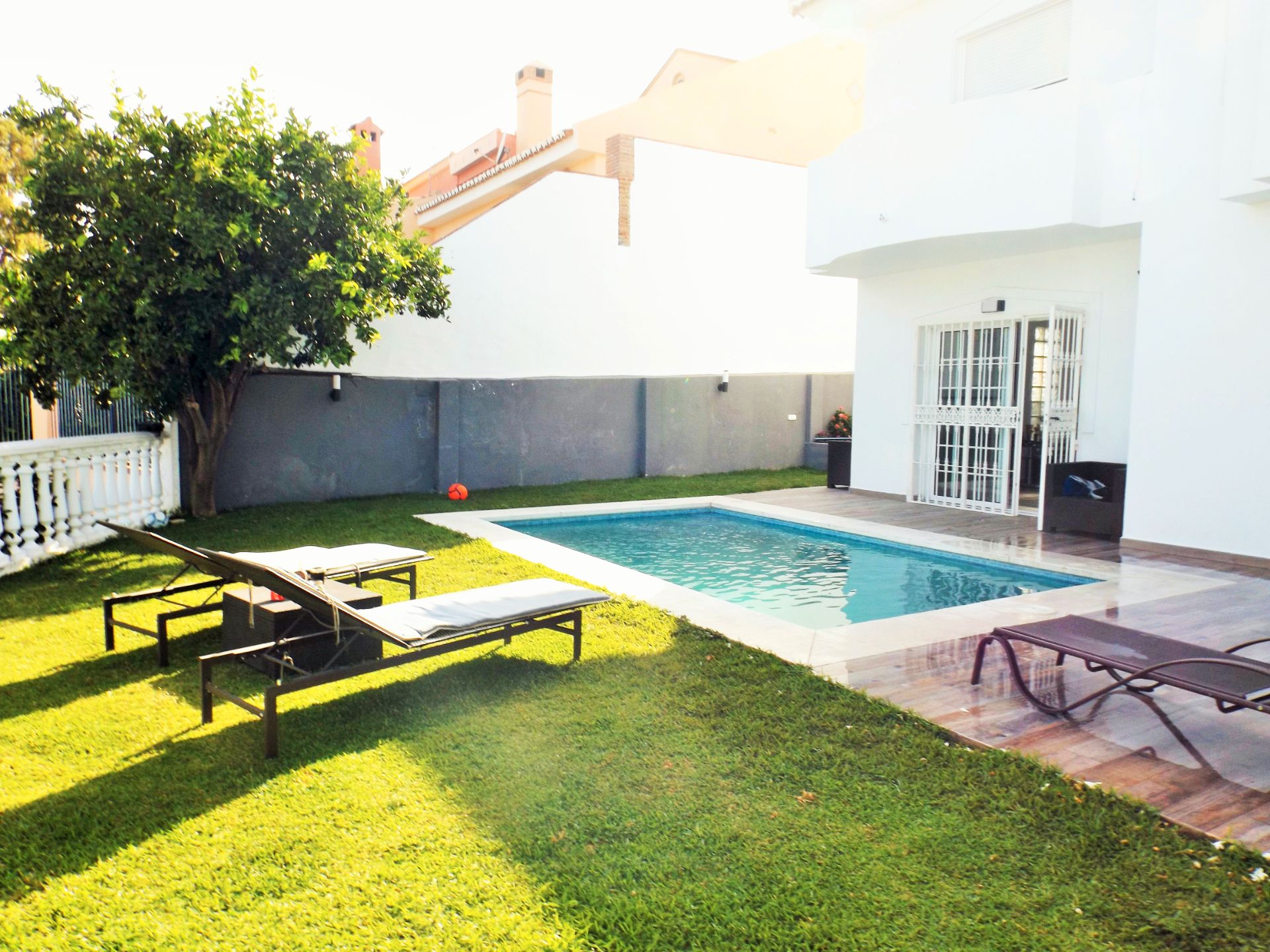 Piscina de Casa o xalet de lloguer en Benalmádena amb Aire condicionat, Calefacció i Jardí privat