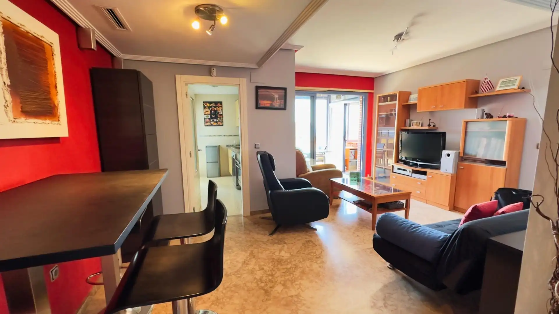 Living room of Flat for sale in Benidorm  with Air Conditioner, Furnished and Community pool