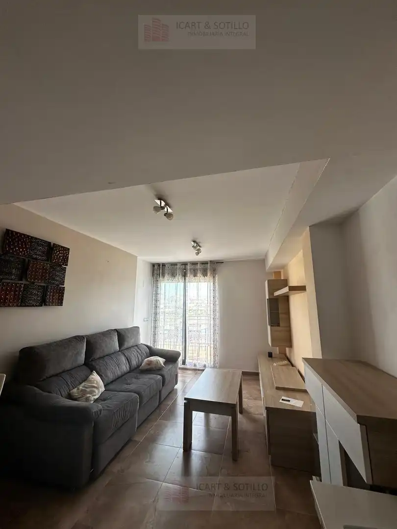 Wohnzimmer von Dachboden zur Miete in San Jorge / Sant Jordi mit Klimaanlage, Heizung und Privatgarten