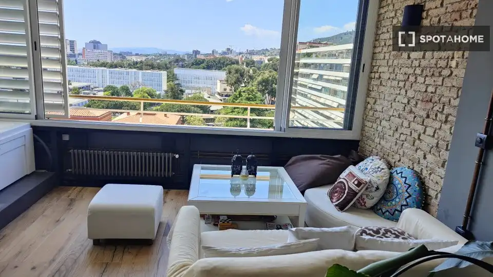 Living room of Flat for share in Barcelona  with Air Conditioner, Heating and Furnished