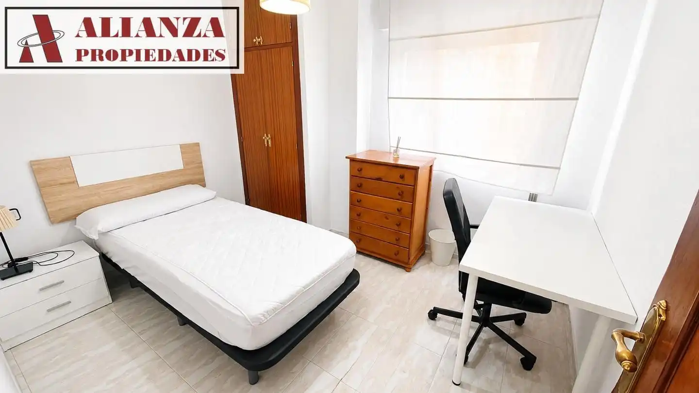 Bedroom of Flat for rent in Málaga  with Air Conditioner, Terrace and Furnished