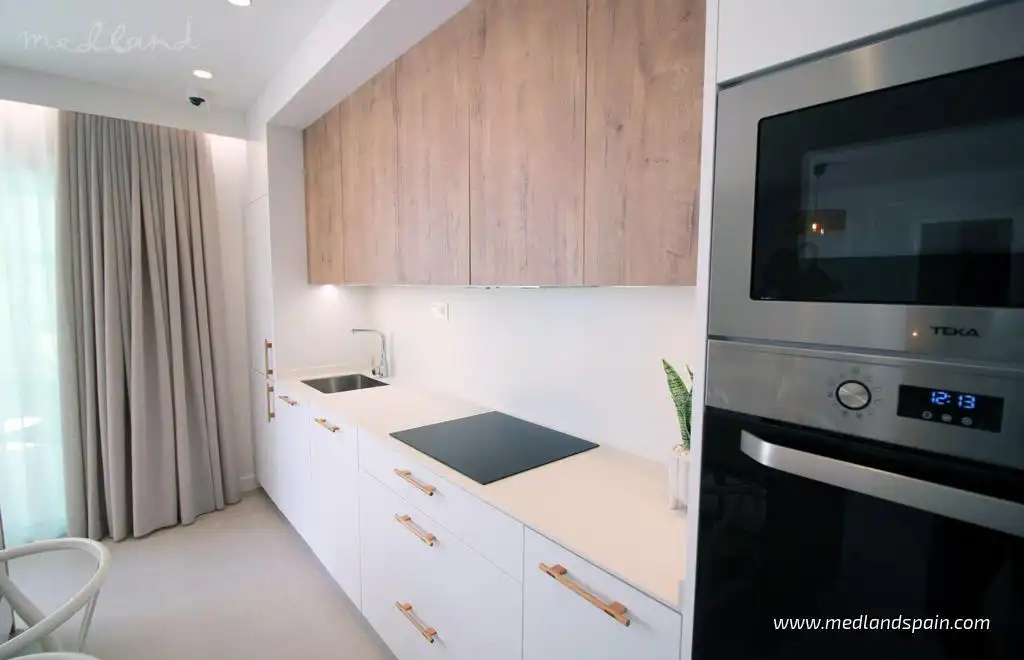 Cocina de Apartamento en venta en Pilar de la Horadada con Terraza y Piscina comunitaria