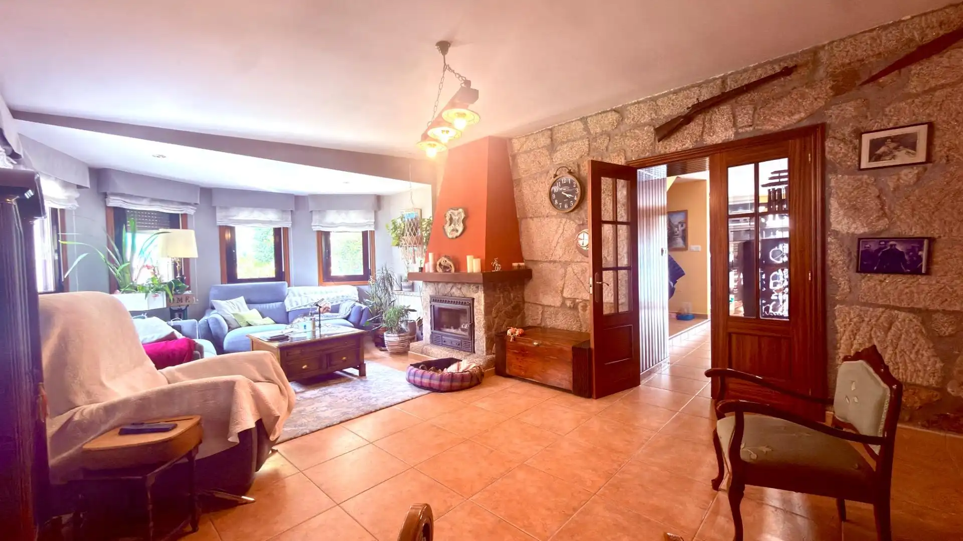 Living room of Houses for sale in Esgos  with Private garden, Parquet flooring and Furnished