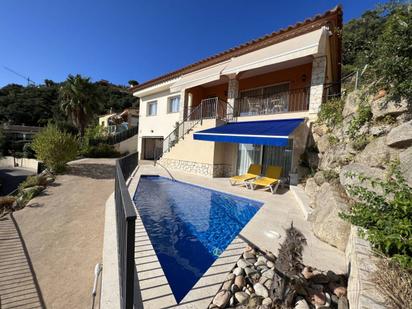 Exterior view of House or chalet for sale in Santa Cristina d'Aro  with Terrace and Swimming Pool