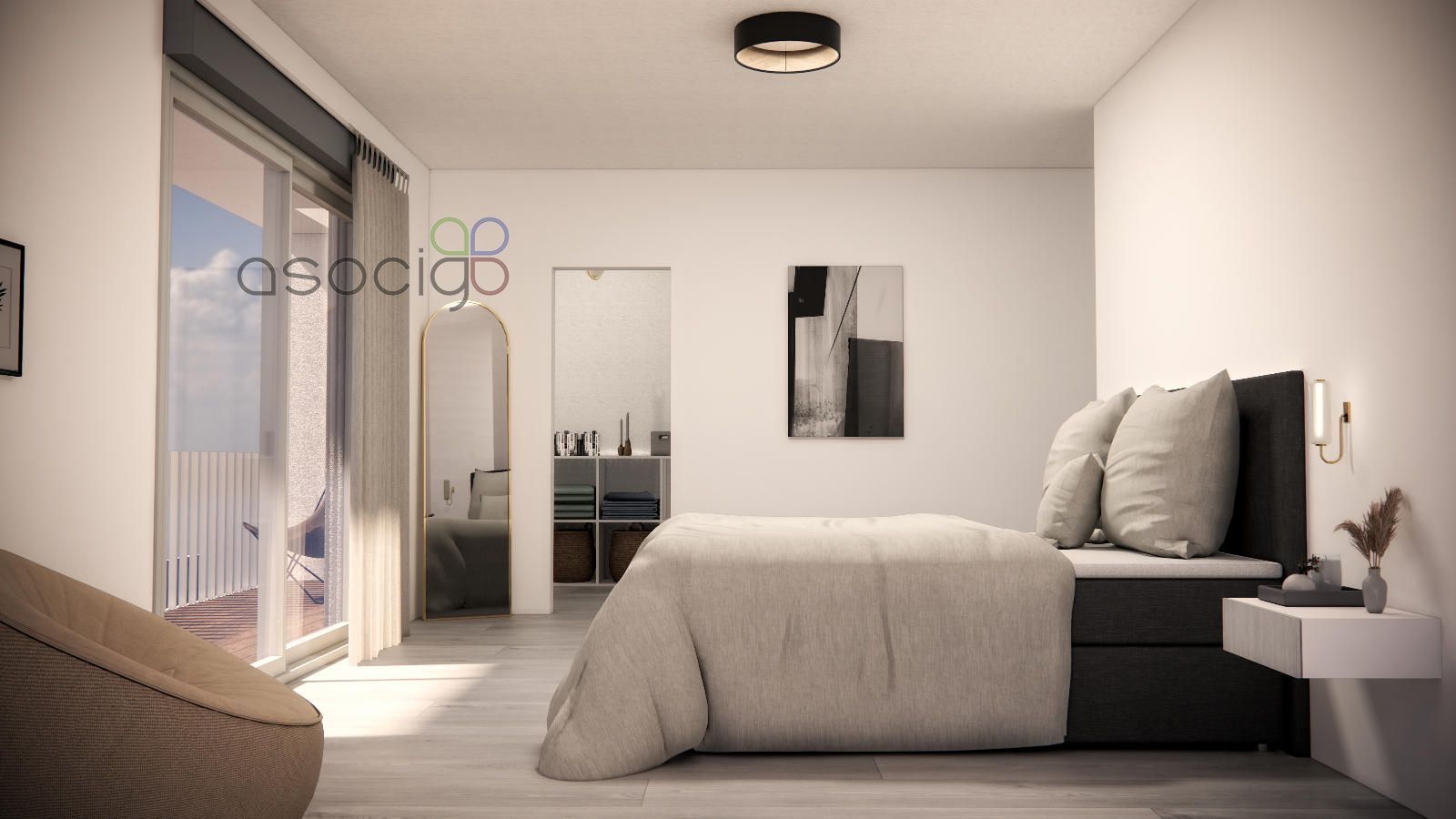 Bedroom of Single-family semi-detached for sale in Cabanillas del Campo  with Heating, Private garden and Parquet flooring