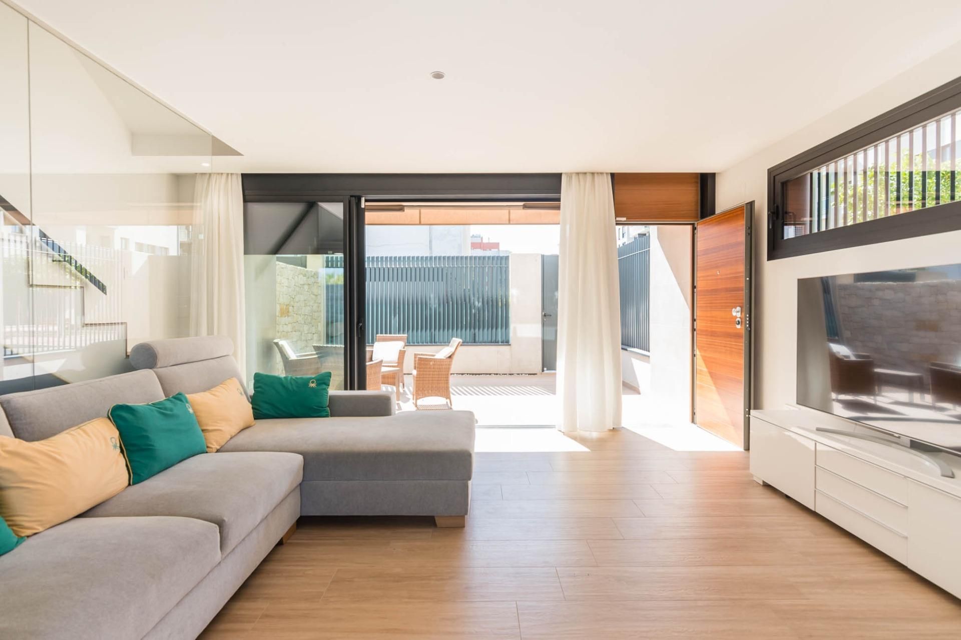 Sala d'estar de Dúplex en venda en  Murcia Capital amb Aire condicionat i Terrassa