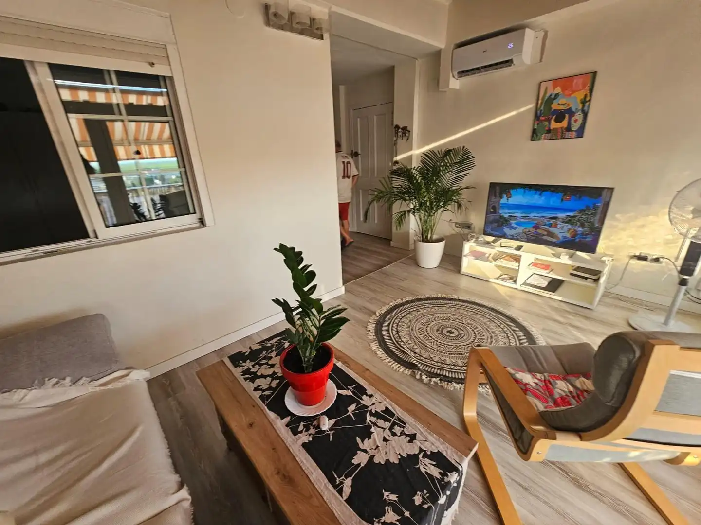 Sala de estar de Apartamento de alquiler en Sueca con Aire acondicionado, Amueblado y Balcón