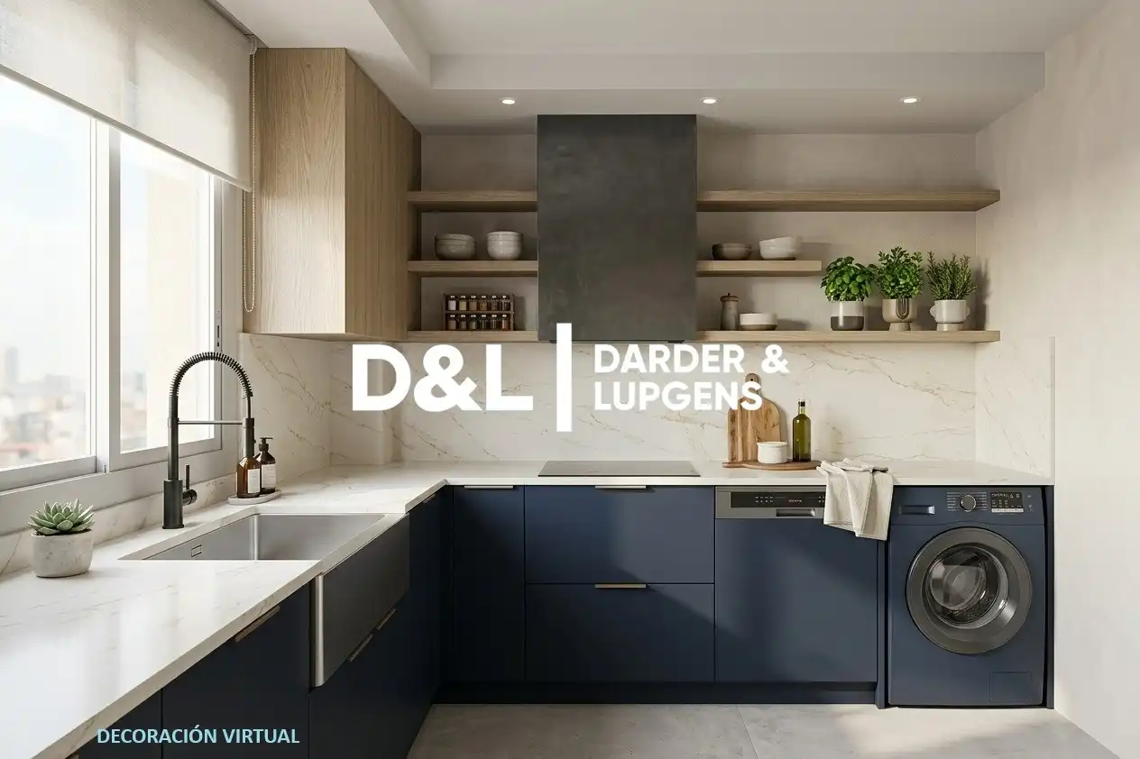 Kitchen of Flat for sale in Vilanova i la Geltrú  with Air Conditioner, Heating and Storage room