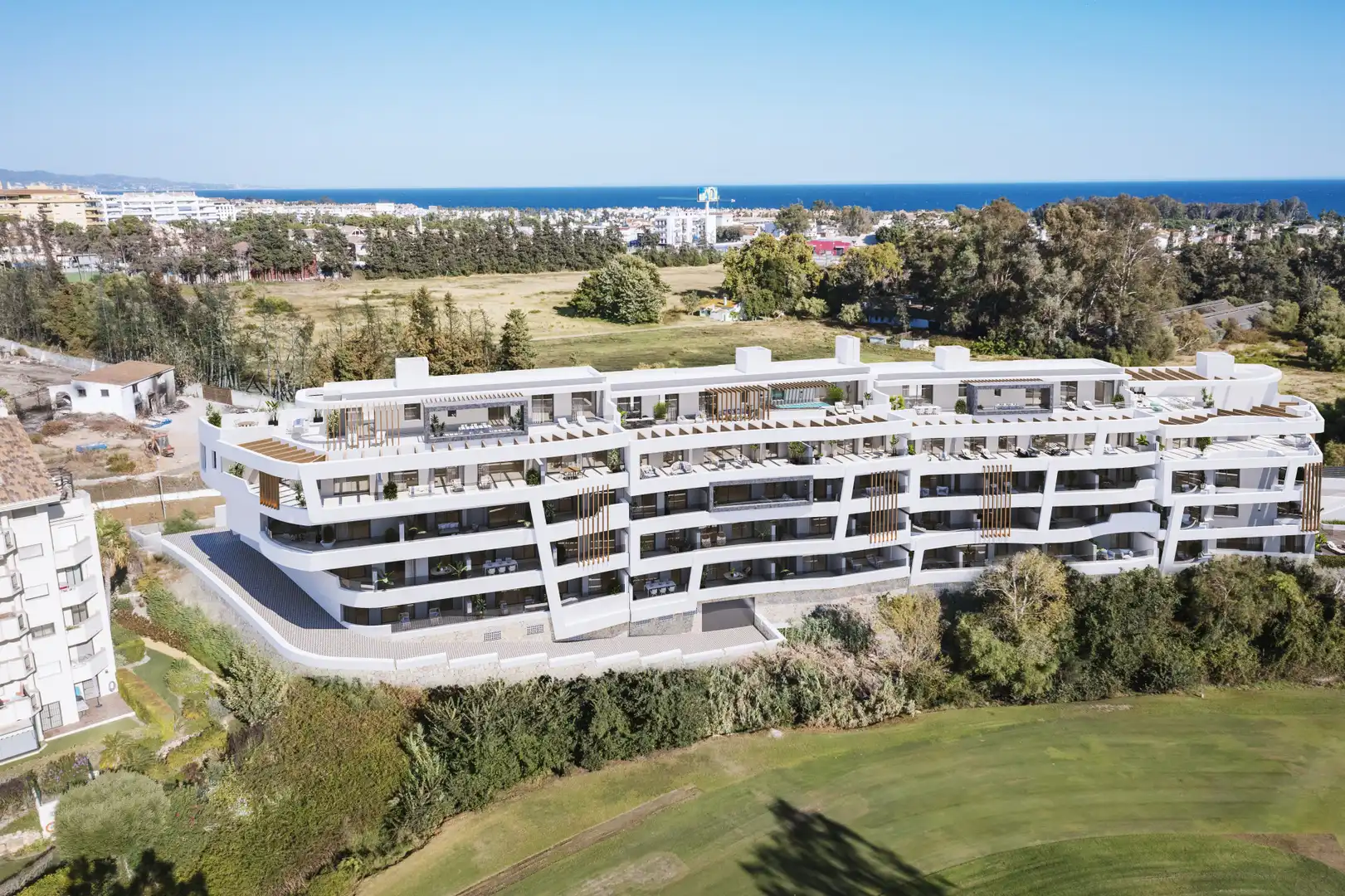 Vista exterior de Apartament en venda en Marbella amb Aire condicionat, Terrassa i Piscina