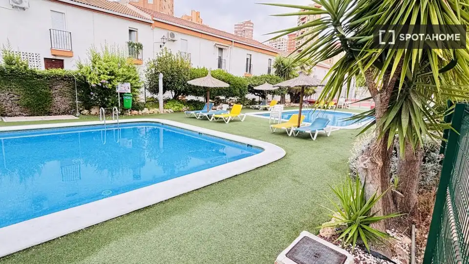 Piscina de Apartamento para compartir en Benidorm con Aire acondicionado, Terraza y Amueblado