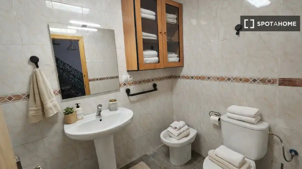 Bathroom of Apartments for share in Elda  with Air Conditioner, Heating and Terrace
