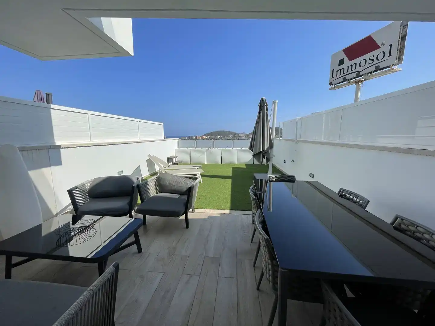 Terrasse von Erdgeschoss zur Miete in Finestrat mit Klimaanlage, Privatgarten und Schwimmbad