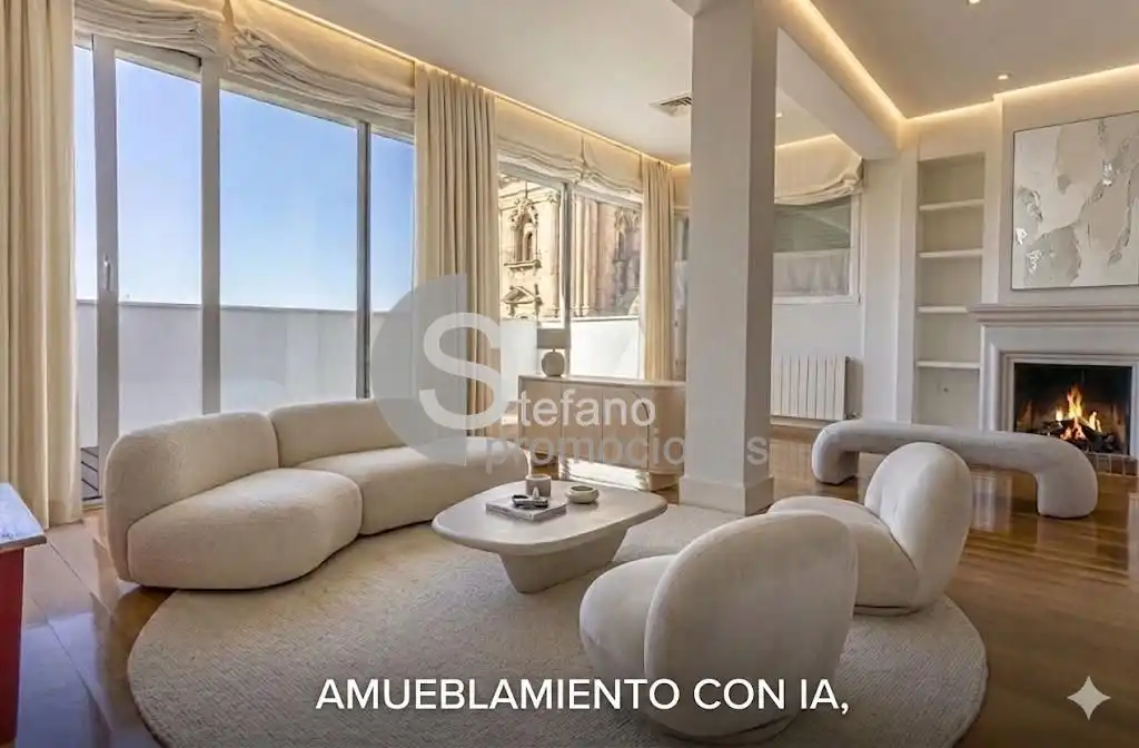 Wohnzimmer von Dachboden zur Miete in Málaga mit Klimaanlage, Heizung und Parkett