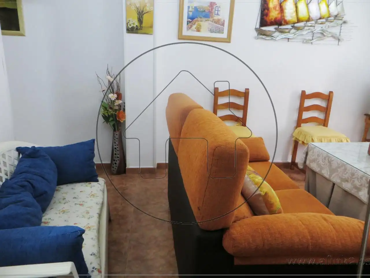 Sala de estar de Piso en venta en Punta Umbría con Aire acondicionado, Terraza y Amueblado
