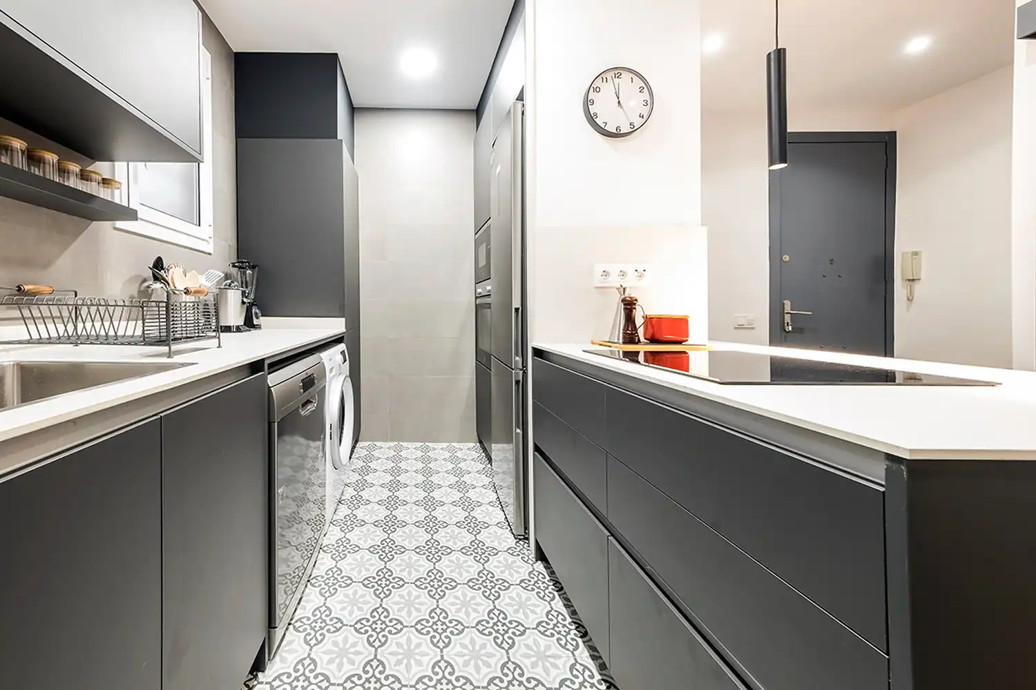 Cocina de Piso de alquiler en Barcelona con Aire acondicionado, Calefacción y Parquet